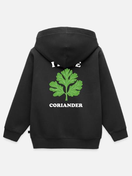 Koriander cadeau-idee - ik haat koriander - Premium børne zip-hættetrøje økologisk - sort