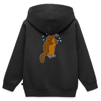 Schnabeltier - Kinder Premium Organic Zip Hoodie - Schwarz - Hinten - AI Model Kid Male (0cm)
