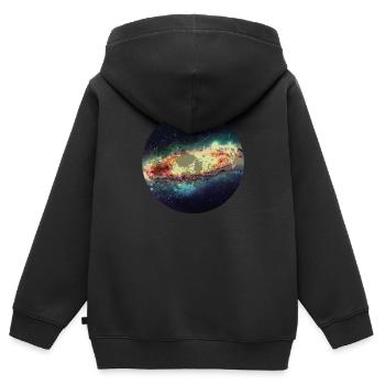 Galaxie Milchstrasse - Kinder Premium Organic Zip Hoodie - Schwarz - Hinten - AI Model Kid Male (0cm)