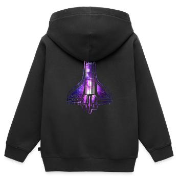 Space Shuttle Nasa Rakete Raumschiff - Kinder Premium Organic Zip Hoodie - Schwarz - Hinten - AI Model Kid Male (0cm)