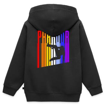 Vintage Parkour - Kinder Premium Organic Zip Hoodie - Schwarz - Hinten - AI Model Kid Male (0cm)