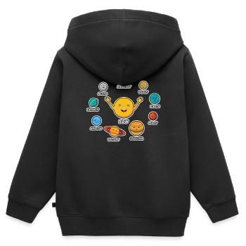 Système solaire - Sweat Premium à capuche zippé enfant bio - noir - Dos - AI Model Kid Male (0cm)