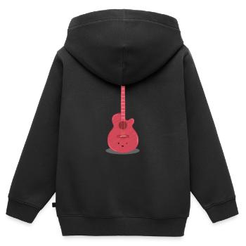 E-Gitarre - Kinder Premium Organic Zip Hoodie - Schwarz - Hinten - AI Model Kid Male (0cm)