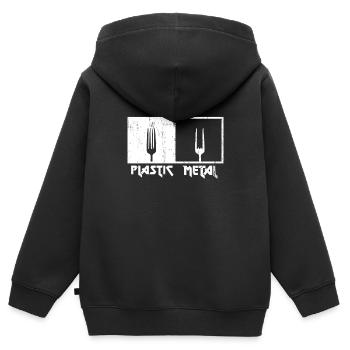 Festival Plastik Metal - Kinder Premium Organic Zip Hoodie - Schwarz - Hinten - AI Model Kid Male (0cm)