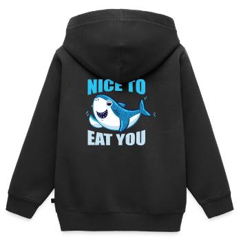 Hai Haifisch - Kinder Premium Organic Zip Hoodie - Schwarz - Hinten - AI Model Kid Male (0cm)