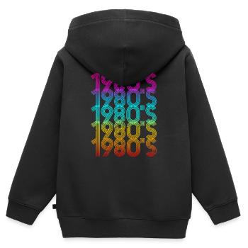 Années 80 années 80 - Sweat Premium à capuche zippé enfant bio - noir - Dos - AI Model Kid Male (0cm)