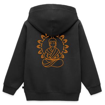 Buddha Clipart Buddha Clipart - Kinder Premium Organic Zip Hoodie - Schwarz - Hinten - AI Model Kid Male (0cm)
