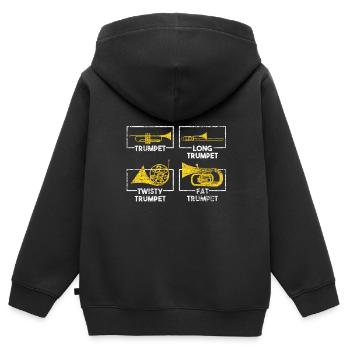 Trompete Blasinstrument - Kinder Premium Organic Zip Hoodie - Schwarz - Hinten - AI Model Kid Male (0cm)