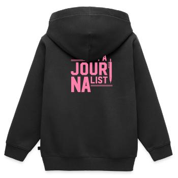 Journalist - Kids Premium Organic Zip-up Hoodie - black - Back - AI Model Kid Male (0cm)