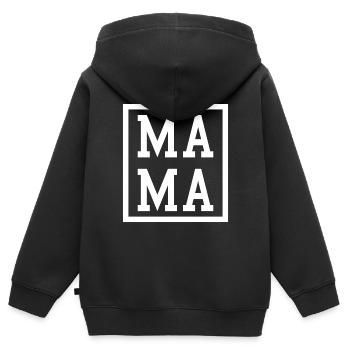 Mama - Kinder Premium Organic Zip Hoodie - Schwarz - Hinten - AI Model Kid Male (0cm)