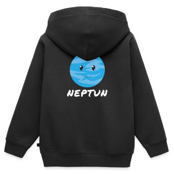 Neptune - Sweat Premium à capuche zippé enfant bio - noir - Dos - AI Model Kid Male (0cm)