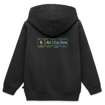 Sarcasm - Kids Premium Organic Zip-up Hoodie - black - Back - AI Model Kid Male (0cm)