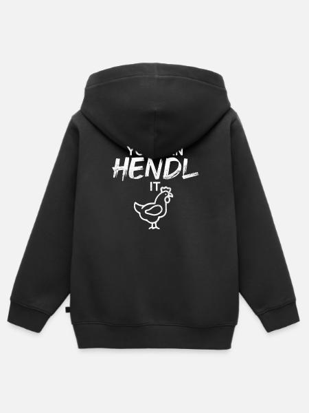 Beiers gezegde Funny Hendl - Kinder Premium zip hoodie biologisch - zwart