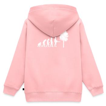 Evolution Holzfäller - Kinder Premium Organic Zip Hoodie - Rosa - Hinten - AI Model Kid Female (0cm)