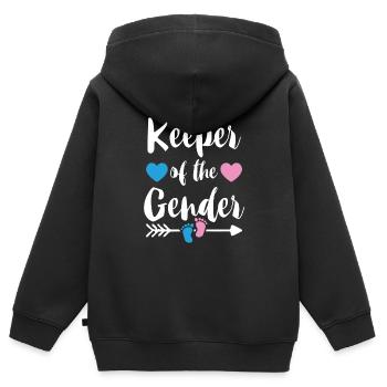 keeper of the gender 01 - Kids Premium Organic Zip-up Hoodie - black - Back - AI Model Kid Male (0cm)