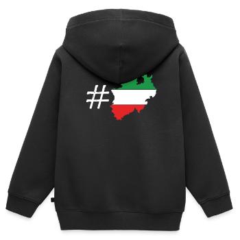 Nordrhein Westfalen - Kinder Premium Organic Zip Hoodie - Schwarz - Hinten - AI Model Kid Male (0cm)