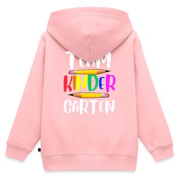 Team Kindergarten - Kinder Premium Organic Zip Hoodie - Rosa - Hinten - AI Model Kid Female (0cm)