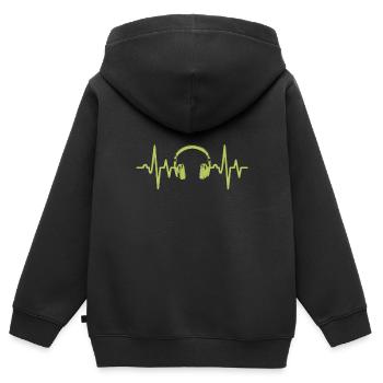Headphone Lifelife Kopfhörer Herzschlag Musik - Kinder Premium Organic Zip Hoodie - Schwarz - Hinten - AI Model Kid Male (0cm)