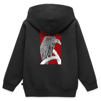 Geier Tod - Kinder Premium Organic Zip Hoodie - Schwarz - Hinten - AI Model Kid Male (0cm)