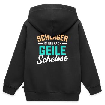 Schlager - Kinder Premium Organic Zip Hoodie - Schwarz - Hinten - AI Model Kid Male (0cm)