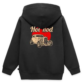 Hot Rod Classic Car Auto Autofahrer Sportwagen USA - Kinder Premium Organic Zip Hoodie - Schwarz - Hinten - AI Model Kid Male (0cm)