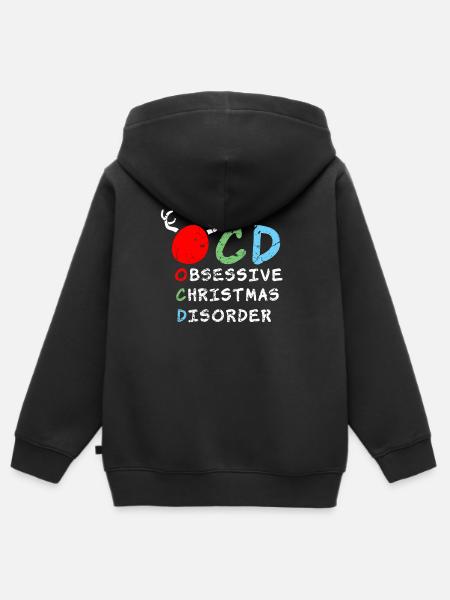 Obsessive Christmas Disorder - Kinder Premium Organic Zip Hoodie - Schwarz