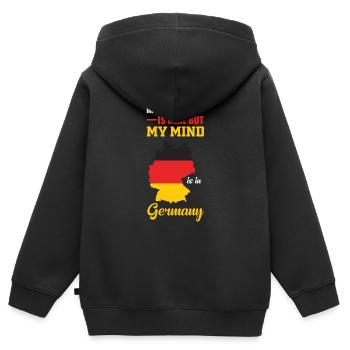 Deutschland Germany - Kinder Premium Organic Zip Hoodie - Schwarz - Hinten - AI Model Kid Male (0cm)
