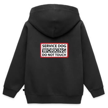 Service Dog Working Please Do Not Touch - Sweat Premium à capuche zippé enfant bio - noir - Dos - AI Model Kid Male (0cm)