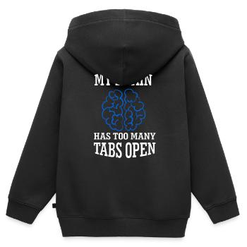 Onglets Internet - Sweat Premium à capuche zippé enfant bio - noir - Dos - AI Model Kid Male (0cm)