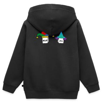 Alt F4, clavier, cadeau humour nerd informatique - Sweat Premium à capuche zippé enfant bio - noir - Dos - AI Model Kid Male (0cm)