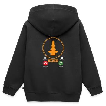 Bali - Kinder Premium Organic Zip Hoodie - Schwarz - Hinten - AI Model Kid Male (0cm)