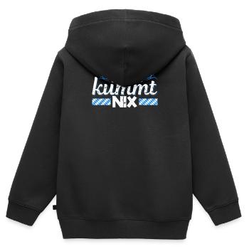 Vo Nix Kummt Nix Boarisch Bayrisch Bayern Humor - Kinder Premium Organic Zip Hoodie - Schwarz - Hinten - AI Model Kid Male (0cm)