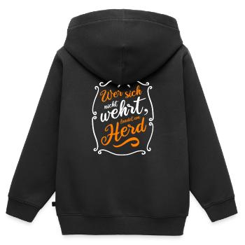 Whoever does not resist ends up at the stove - Kids Premium Organic Zip-up Hoodie - black - Back - AI Model Kid Male (0cm)