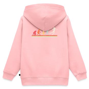 Handball Evolution - Kinder Premium Organic Zip Hoodie - Rosa - Hinten - AI Model Kid Female (0cm)