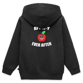 Apfel - Kinder Premium Organic Zip Hoodie - Schwarz - Hinten - AI Model Kid Male (0cm)