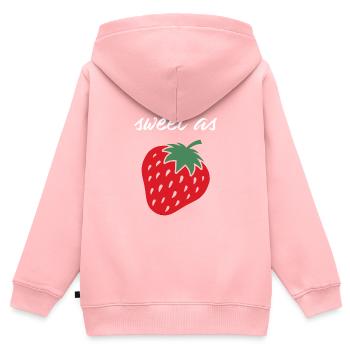 Fraise - Sweat Premium à capuche zippé enfant bio - rose - Dos - AI Model Kid Female (0cm)
