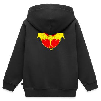 Drache - Kinder Premium Organic Zip Hoodie - Schwarz - Hinten - AI Model Kid Male (0cm)
