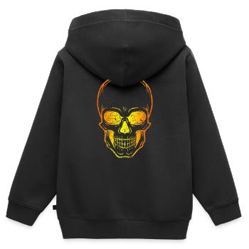 Totenkopf - Kinder Premium Organic Zip Hoodie - Schwarz - Hinten - AI Model Kid Male (0cm)
