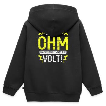 Elektriker Elektroniker Elektronik · Watt Volt - Kinder Premium Organic Zip Hoodie - Schwarz - Hinten - AI Model Kid Male (0cm)