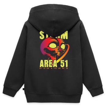 Storm Area 51 - Sweat Premium à capuche zippé enfant bio - noir - Dos - AI Model Kid Male (0cm)