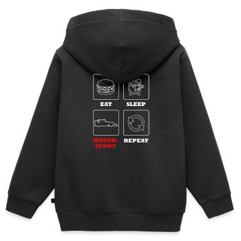 Tuning Voiture Tuner Turbo Jantes Drifting PS Gift - Sweat Premium à capuche zippé enfant bio - noir - Dos - AI Model Kid Male (0cm)