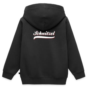 Schnitzel - Kinder Premium Organic Zip Hoodie - Schwarz - Hinten - AI Model Kid Male (0cm)