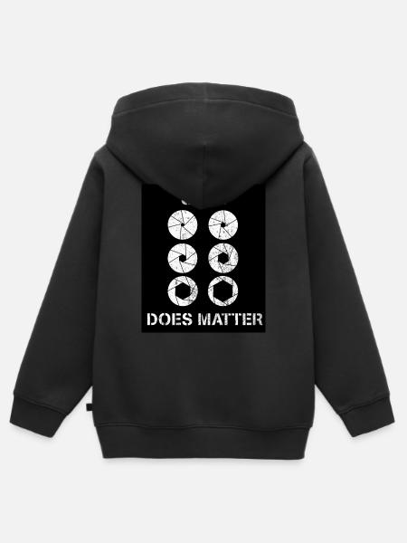 SIZE DOES MATTER - Kinder Premium Organic Zip Hoodie - Schwarz
