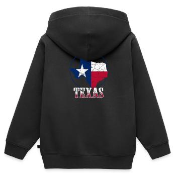 Texas - Sweat Premium à capuche zippé enfant bio - noir - Dos - AI Model Kid Male (0cm)