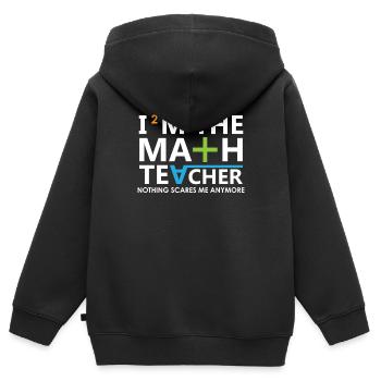 Mathe - Kinder Premium Organic Zip Hoodie - Schwarz - Hinten - AI Model Kid Male (0cm)