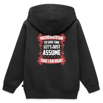 Cadeau mathématicien math - Sweat Premium à capuche zippé enfant bio - noir - Dos - AI Model Kid Male (0cm)