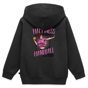 Handball - Kinder Premium Organic Zip Hoodie - Schwarz - Hinten - AI Model Kid Male (0cm)