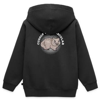 Wombat Beuteltier - Kinder Premium Organic Zip Hoodie - Schwarz - Hinten - AI Model Kid Male (0cm)