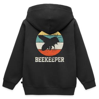 Imker - Kinder Premium Organic Zip Hoodie - Schwarz - Hinten - AI Model Kid Male (0cm)