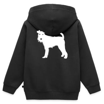 Fox Terrier - Sweat Premium à capuche zippé enfant bio - noir - Dos - AI Model Kid Male (0cm)